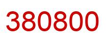 Number 380800 red image