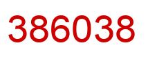 Number 386038 red image