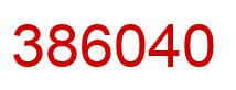 Number 386040 red image