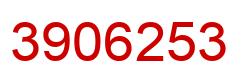 Number 3906253 red image