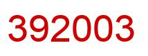 Number 392003 red image