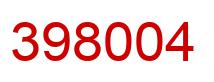 Number 398004 red image