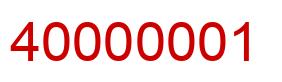 Number 40000001 red image
