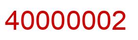 Number 40000002 red image