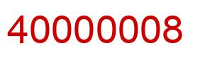 Number 40000008 red image