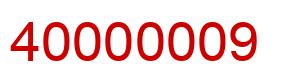 Number 40000009 red image