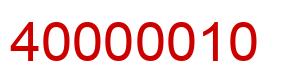 Number 40000010 red image