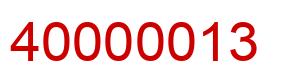 Number 40000013 red image