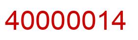 Number 40000014 red image