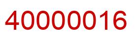 Number 40000016 red image