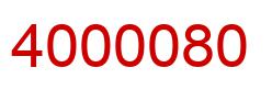 Number 4000080 red image