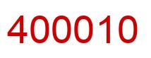 Number 400010 red image