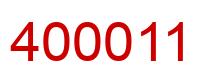 Number 400011 red image