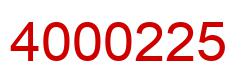 Number 4000225 red image