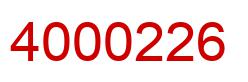 Number 4000226 red image