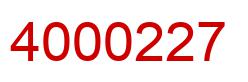Number 4000227 red image
