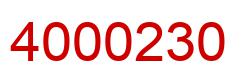 Number 4000230 red image