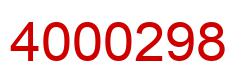 Number 4000298 red image