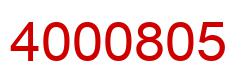 Number 4000805 red image