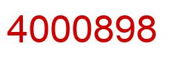 Number 4000898 red image