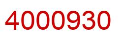 Number 4000930 red image