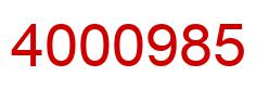 Number 4000985 red image