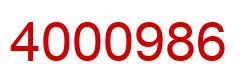 Number 4000986 red image