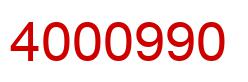 Number 4000990 red image