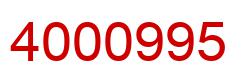 Number 4000995 red image
