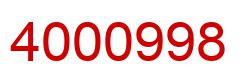 Number 4000998 red image