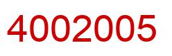 Número 4002005 imagen rojo