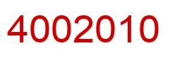 Number 4002010 red image