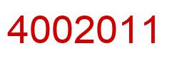 Number 4002011 red image
