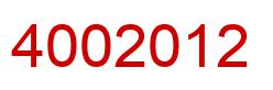 Number 4002012 red image