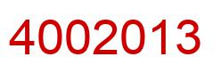 Number 4002013 red image
