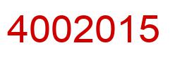 Number 4002015 red image