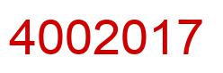 Number 4002017 red image