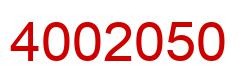 Number 4002050 red image