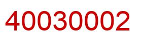 Number 40030002 red image