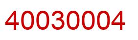 Number 40030004 red image