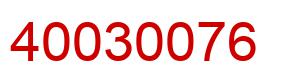 Number 40030076 red image
