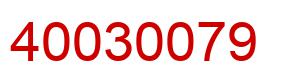 Number 40030079 red image