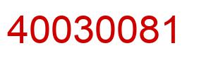 Number 40030081 red image