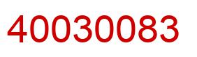 Number 40030083 red image