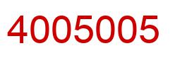 Number 4005005 red image