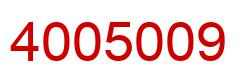 Number 4005009 red image