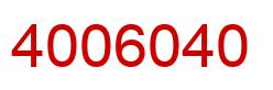 Number 4006040 red image