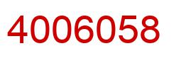 Number 4006058 red image