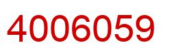 Number 4006059 red image