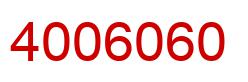 Number 4006060 red image